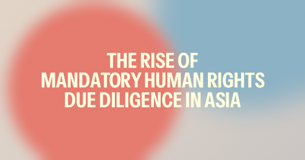 The Rise of Mandatory Human Rights Due Diligence in Asia